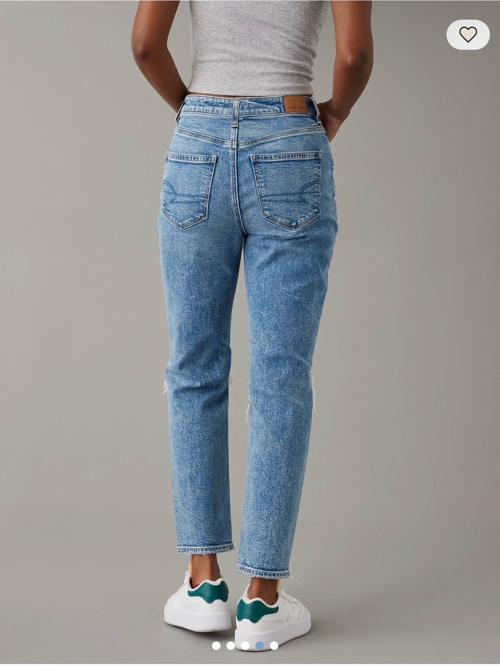 American Eagle Outfitters Ripped Mom Jean - Color: Blown Out Blue - Picture 2 of 6